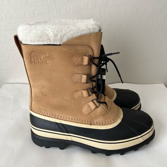 Sorel Men’s Caribou Leather Waterproof Snow Outdoor Boots Size 14 NEW NWT - Picture 5 of 11